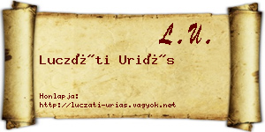 Luczáti Uriás névjegykártya